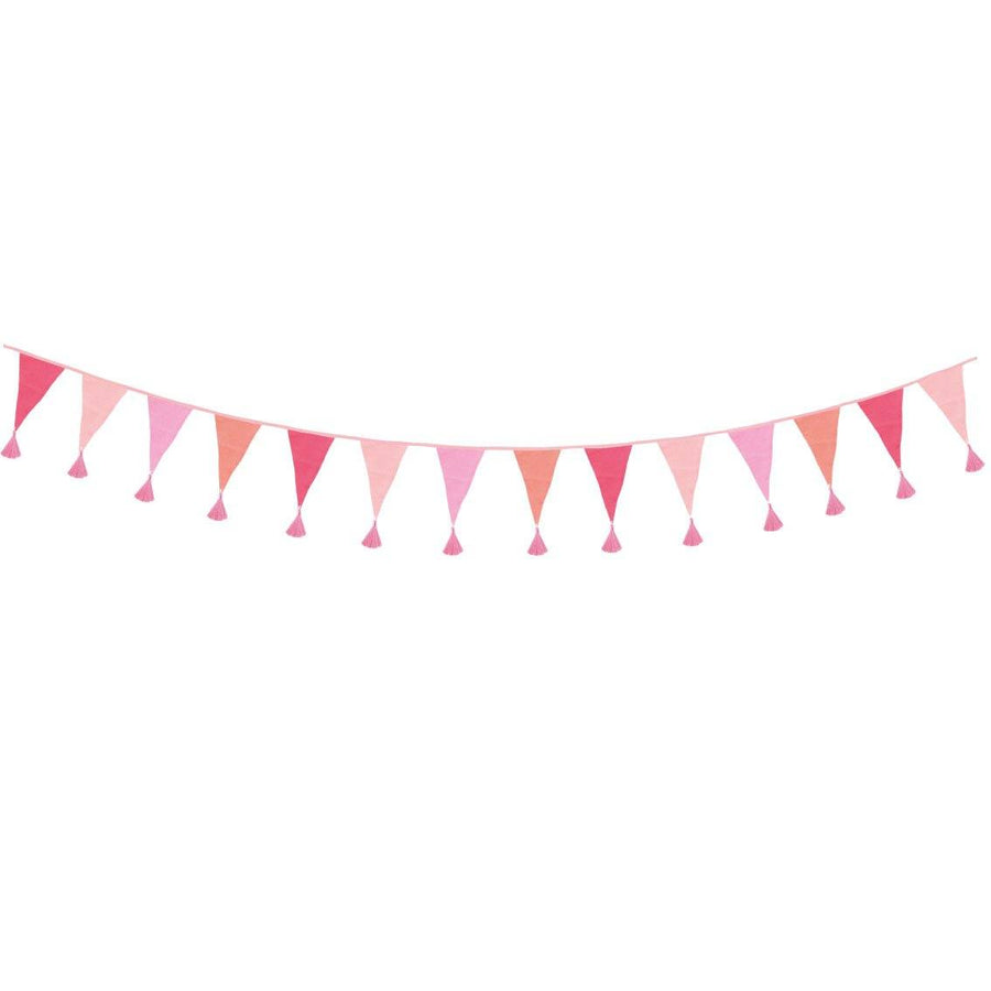 We Heart Birthdays Pink Fabric Bunting, 3m
