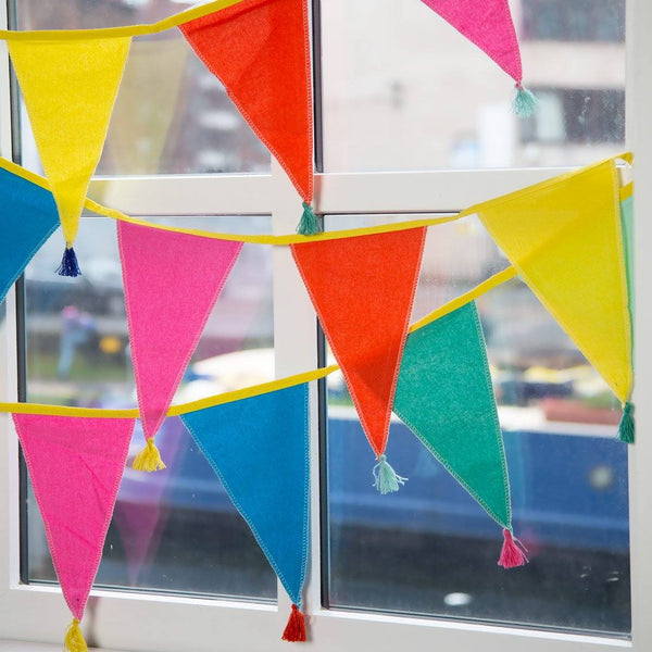 Multicoloured Rainbow Cotton Bunting - 3m