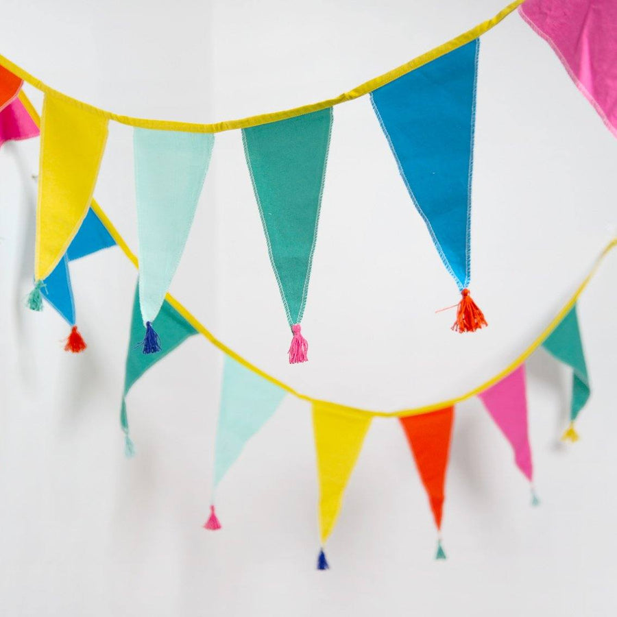 Multicoloured Rainbow Cotton Bunting - 3m
