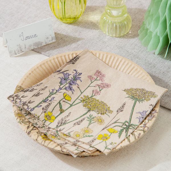 Natural Meadow Recycled Paper Napkins - 20 Pack