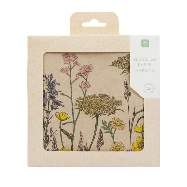 Natural Meadow Recycled Paper Napkins - 20 Pack