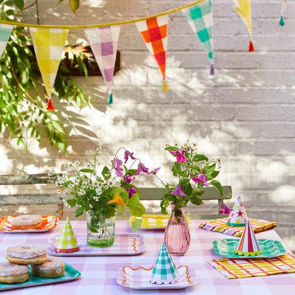 Everyones Welcome Multi-coloured Gingham Cotton Bunting