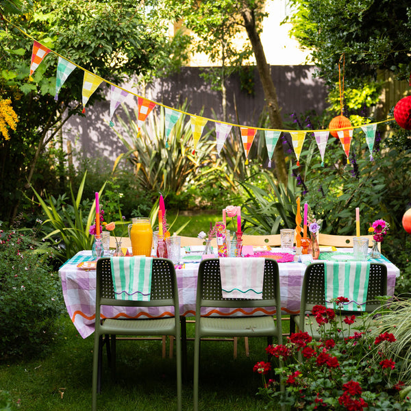 Everyones Welcome Multi-coloured Gingham Cotton Bunting