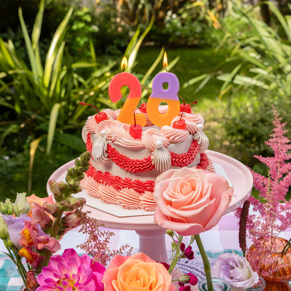 Orange and Pink Number Candle - 2