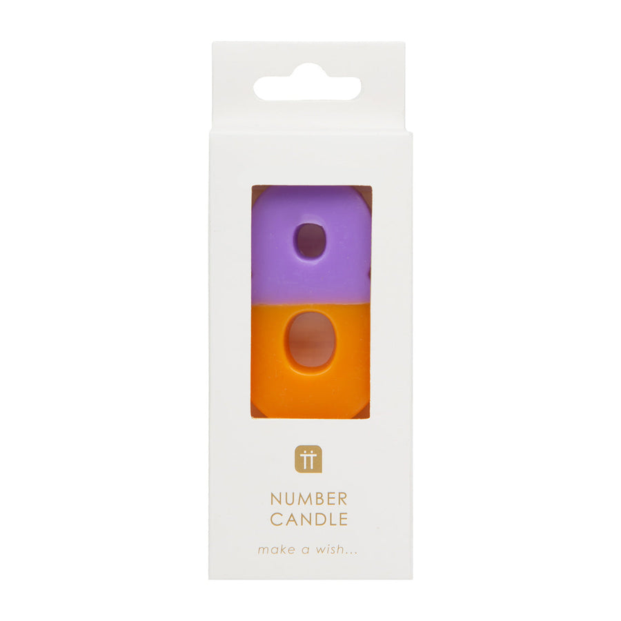 Orange and Purple Number Candle - 8