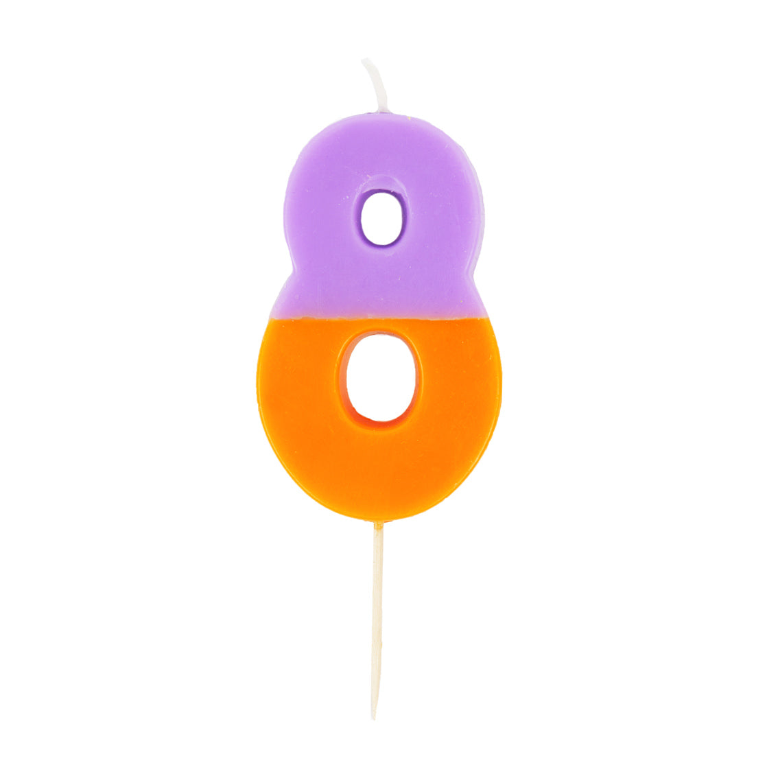 Orange and Purple Number Candle - 8