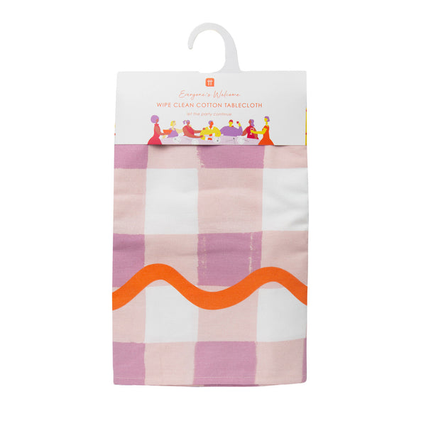 Everyones Welcome Lilac Gingham Cotton Table Cloth