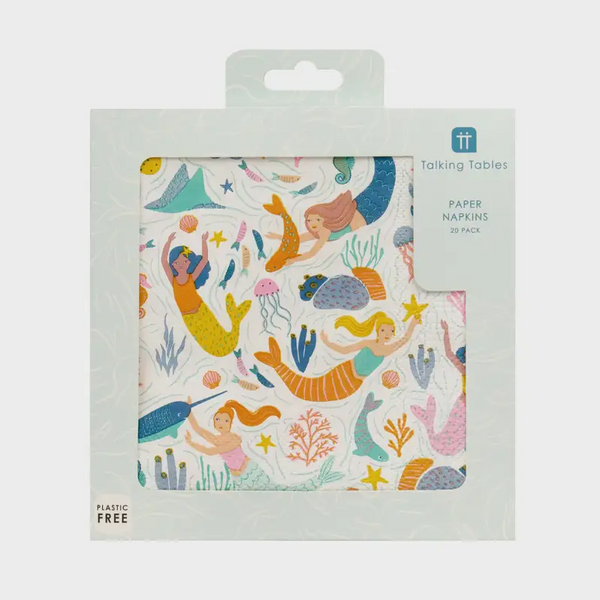 Make Waves Mermaid Paper Napkins - 20 Pack
