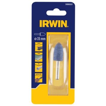Slijpsteen 15mm kegel, conische (boormachine) voor keramiek, metaal, pvc, koper, as 6mm [0]
