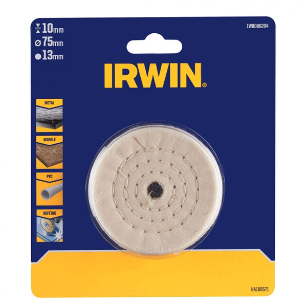 Polijstschijf katoen (boormachine) voor metaal, marmer, pvc, polijsten 75mmx13mm [0]