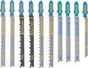 Set Pro Performence decoupeerzagen 10PCS mix 7 hout/3 metaal, diverse vertanding, T-aansluiting [0]