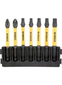 DT70820-QZ 57mm 7 stuks houder + IMPACT Torsion 57mm PH2 x1, PZ2 x1, T20 x2, T57 x2, T30 x1