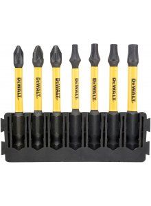 DT70823-QZ 57mm 7 stuks houder + IMPACT Torsion 57mm PZ1 x1, PZ2 x2, T15 x1, T20 x1, T57 x1, T30 x1