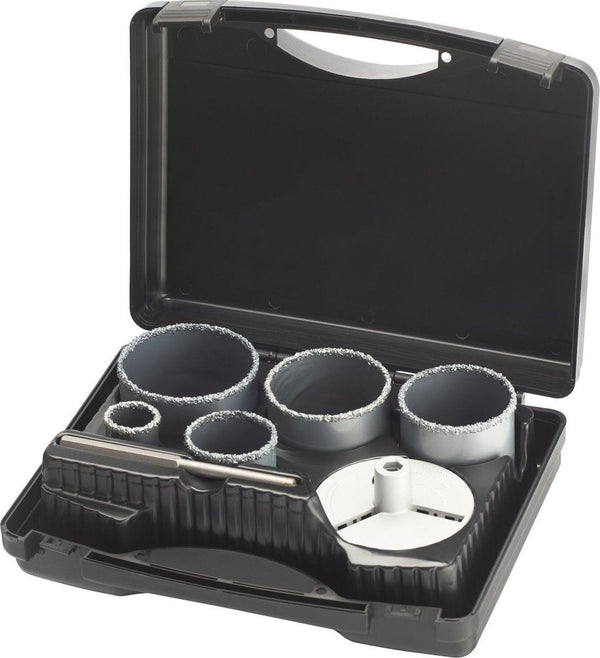 Set TCT gatenzagen 5PCS voor steen in koffer, 33, 53, 68 ,73 en 83mm. Diepte 83mm. Inclusief adaptor [0]