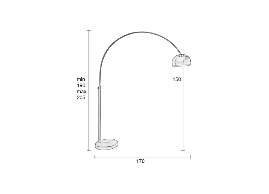 Vloerlamp Metaal Bow Messing