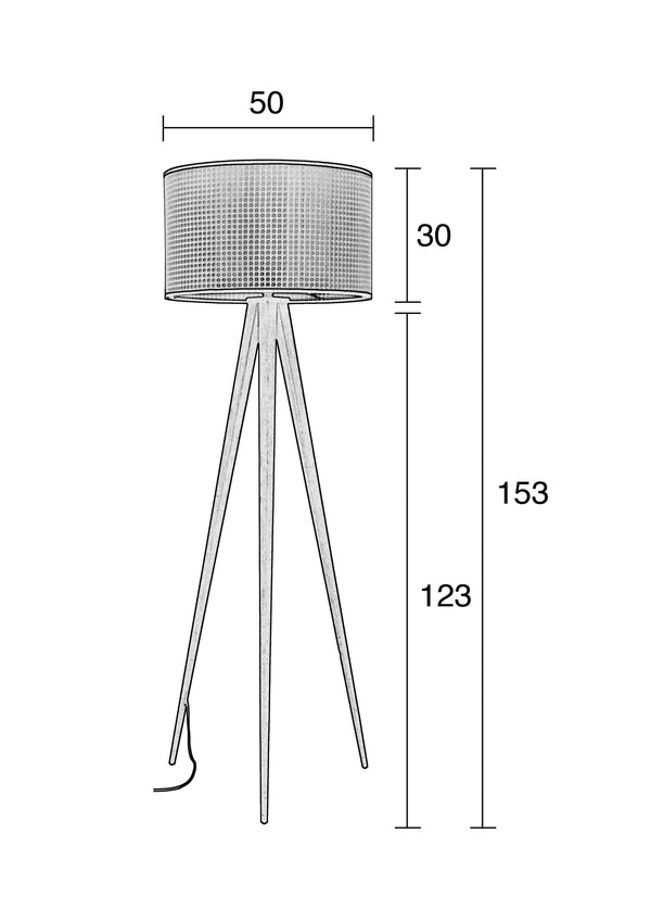 Vloerlamp Tripod Vlechtwerk