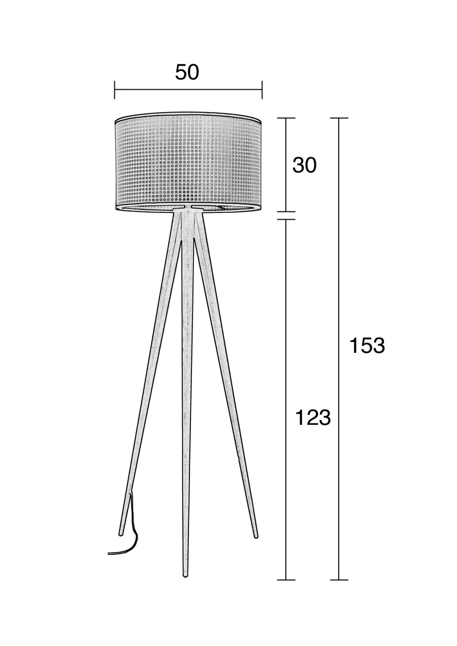 Vloerlamp Tripod Vlechtwerk