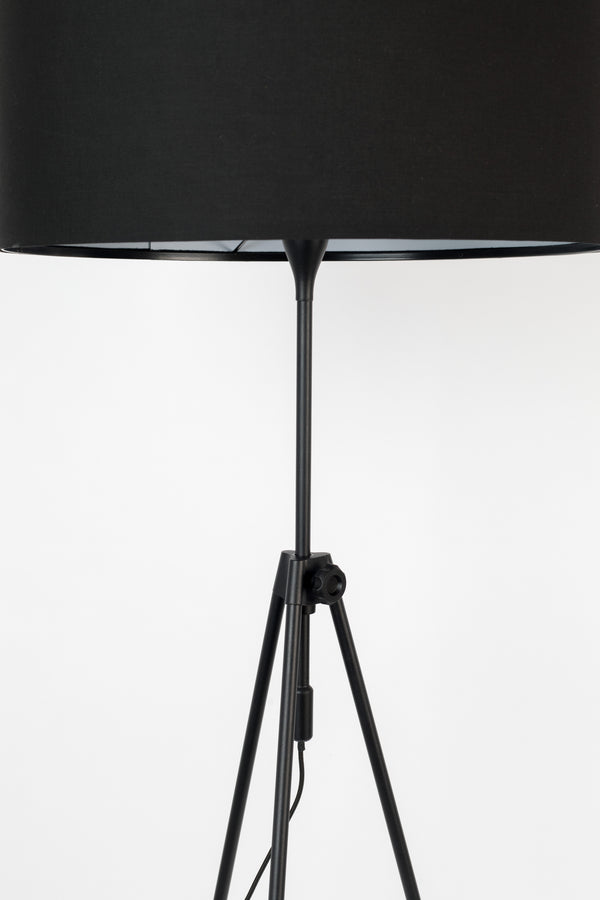 Lesley vloerlamp/ staande driepoot lamp zwart