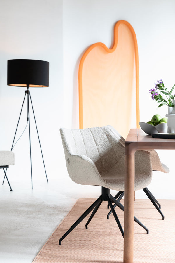 Lesley vloerlamp/ staande driepoot lamp zwart