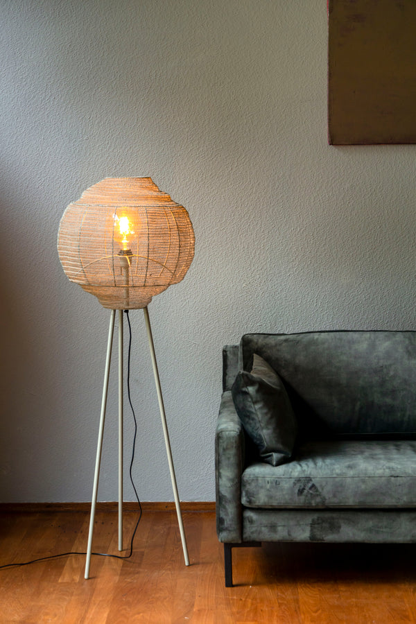 Meezan vloerlamp zand grijs