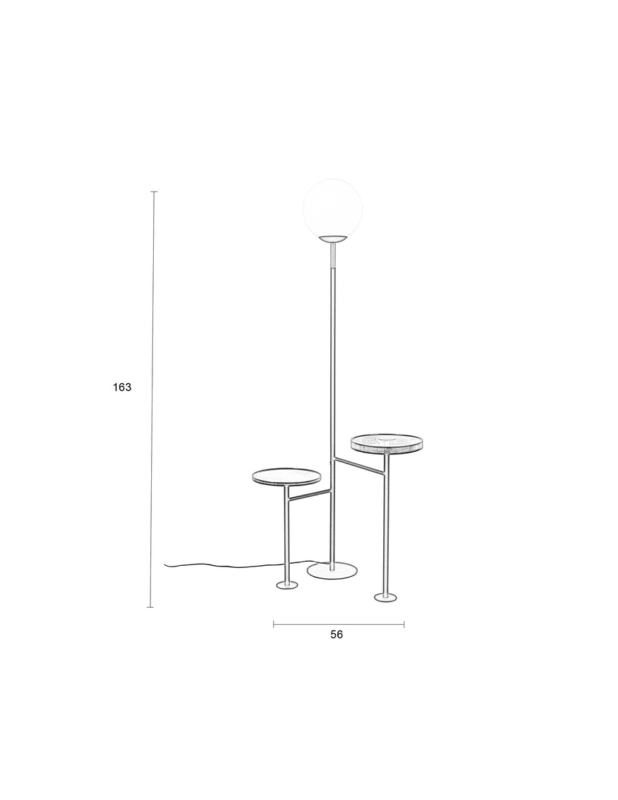Orion vloerlamp/ staande lamp met bijzettafel