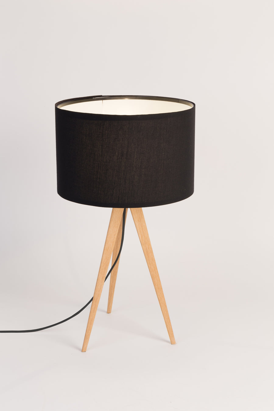 Tafellamp Tripod Hout Zwart (set van 4)