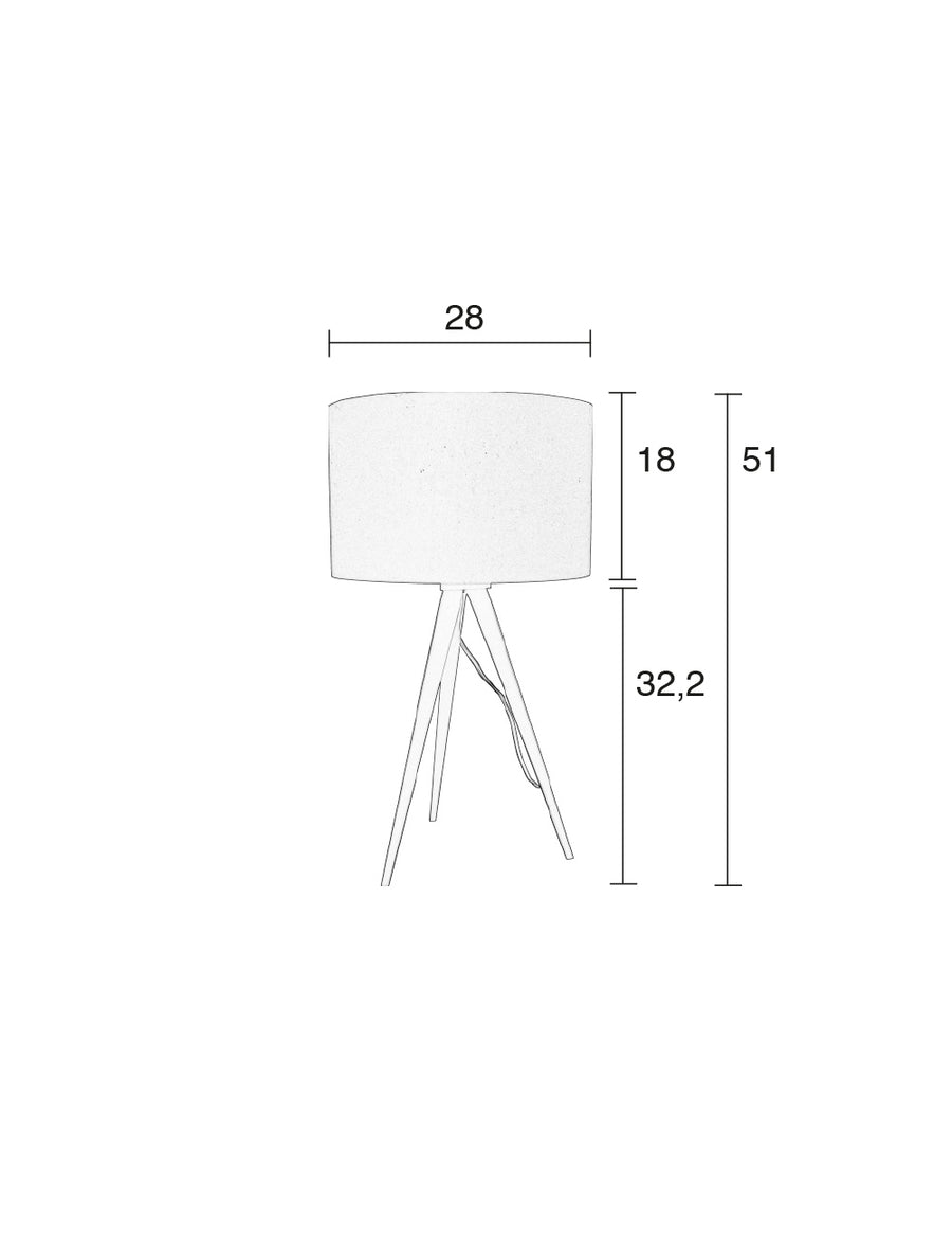 Tafellamp Tripod Zwart/Grijs (set van 4)