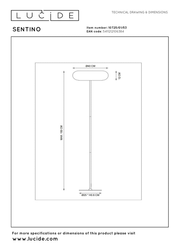 Lucide SENTINO vloerlamp Ø 40 cm, 3 × G9, oranje
