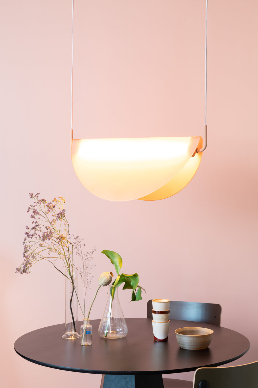 Rani hanglamp roze glas