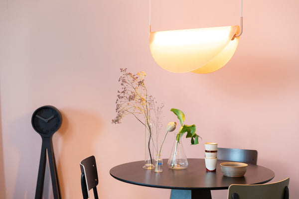 Rani hanglamp roze glas