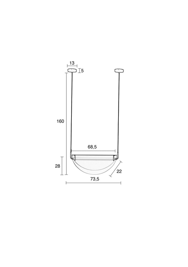 Rani hanglamp roze glas