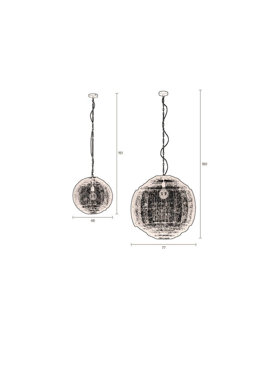 Meezan hanglamp grijs m