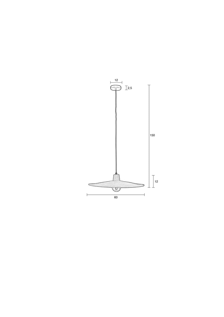 Balance hanglamp 60 cm (l) rotan zwart