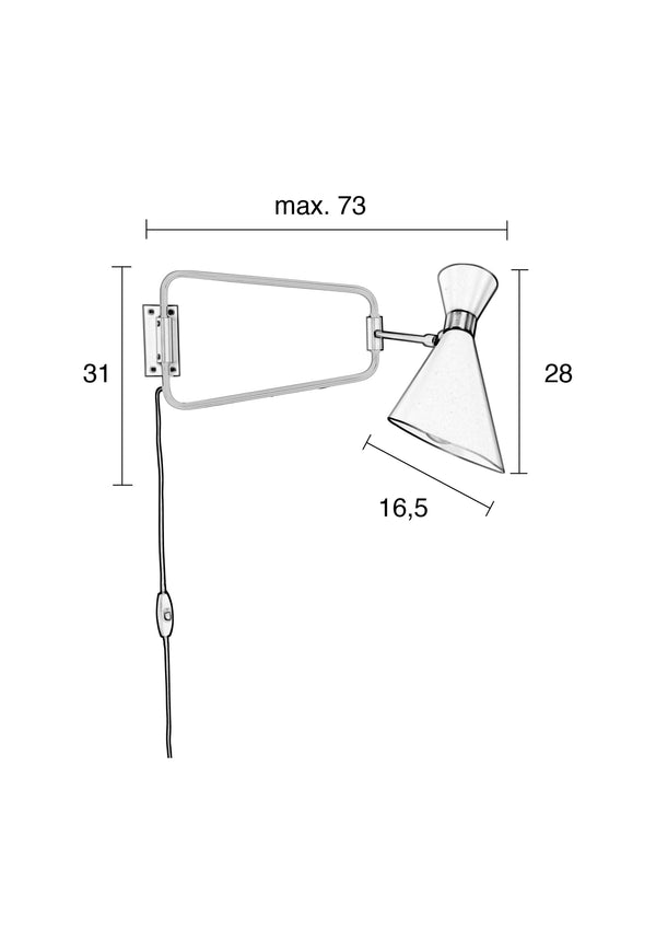 Wandlamp Shady Grijs