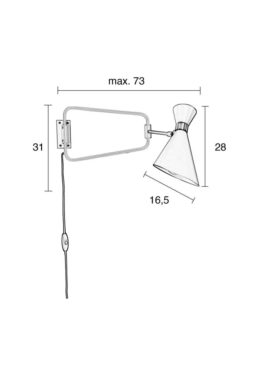 Wandlamp Shady Grijs