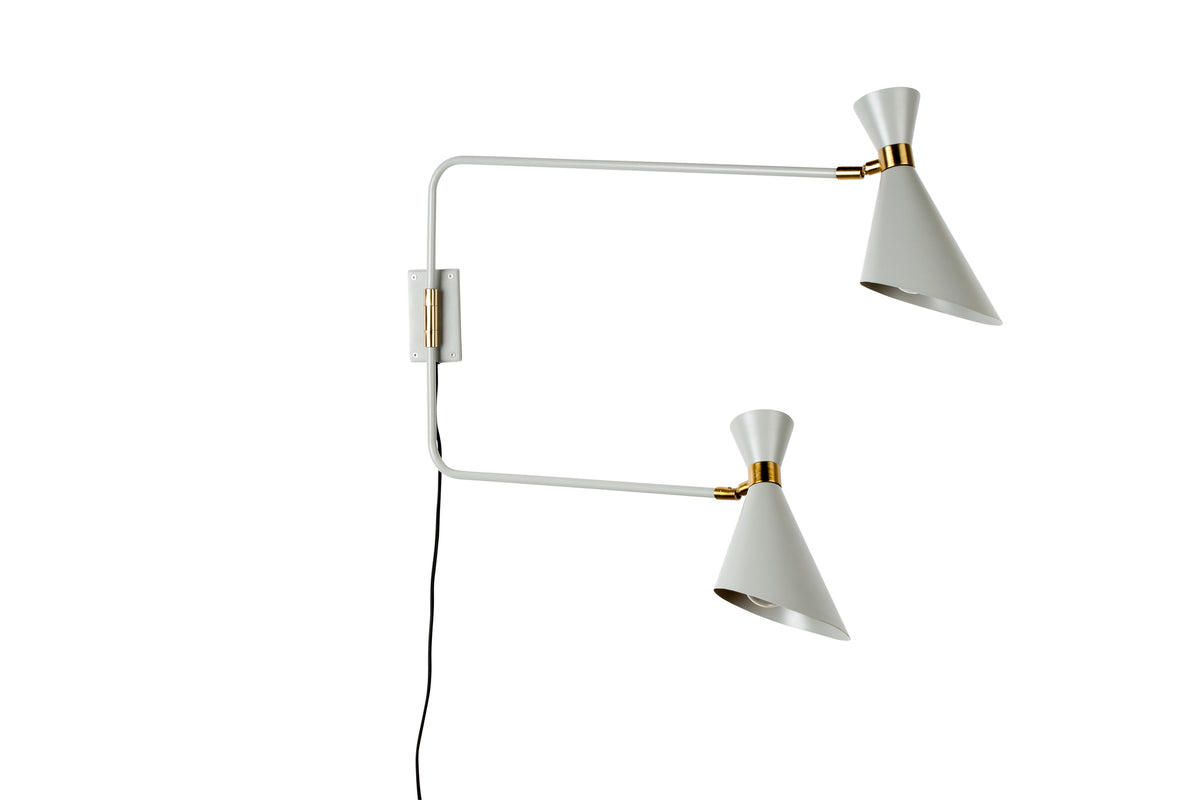 Wandlamp Double Shady Grijs