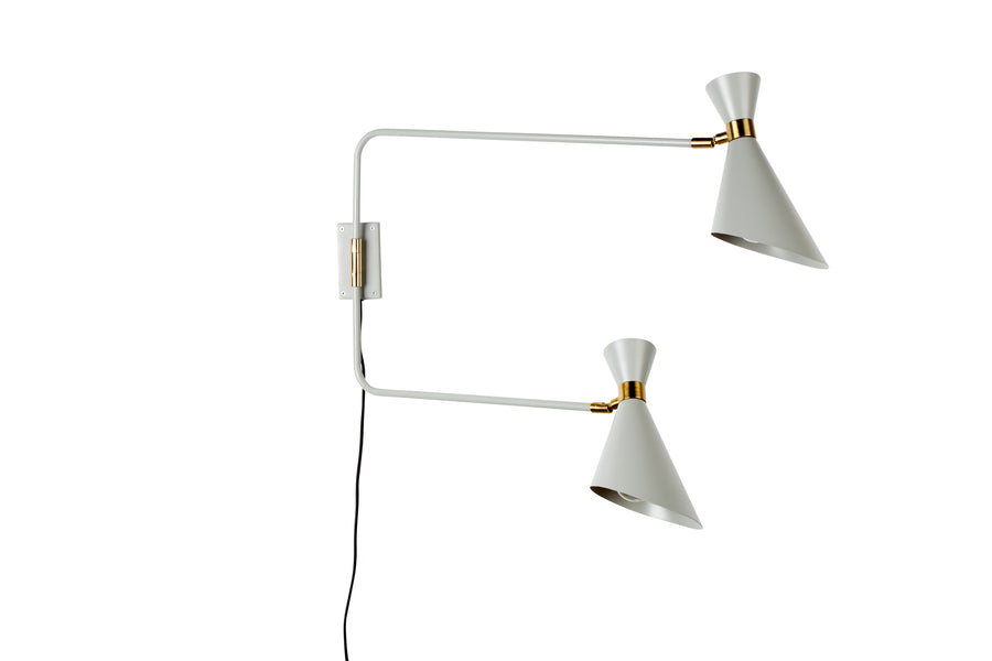 Wandlamp Double Shady Grijs
