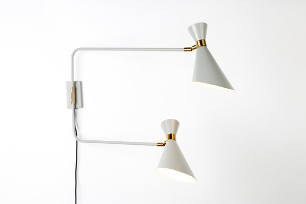 Wandlamp Double Shady Grijs