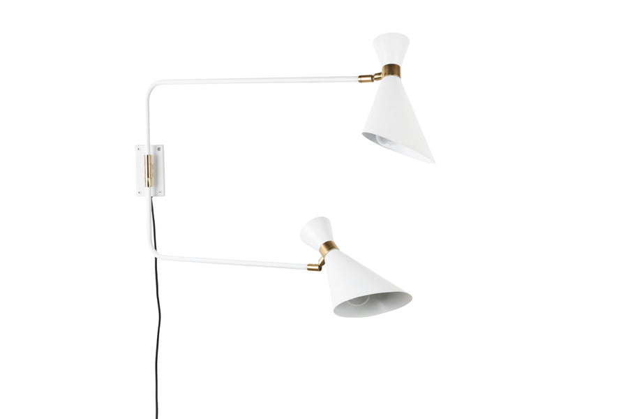 Wandlamp Double Shady Wit