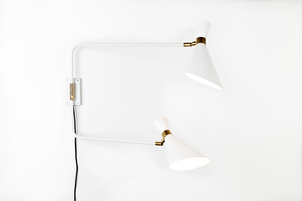 Wandlamp Double Shady Wit