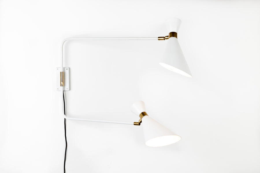 Wandlamp Double Shady Wit