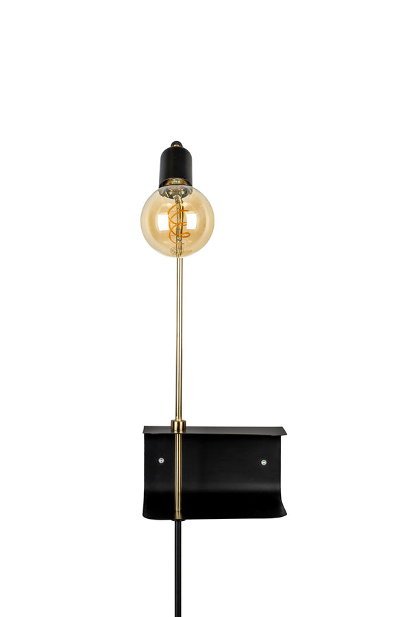 Shaw wandlamp zwart