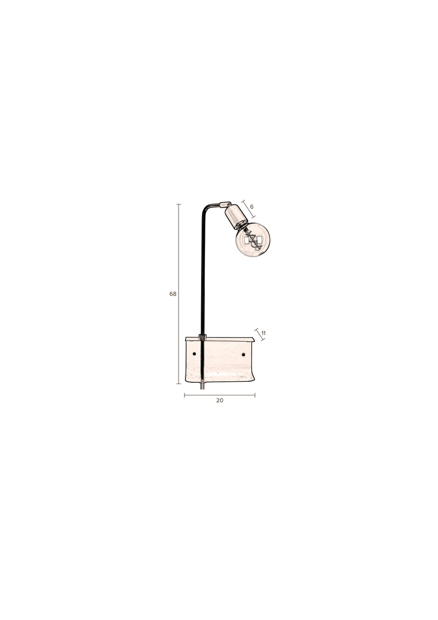 Shaw wandlamp zwart