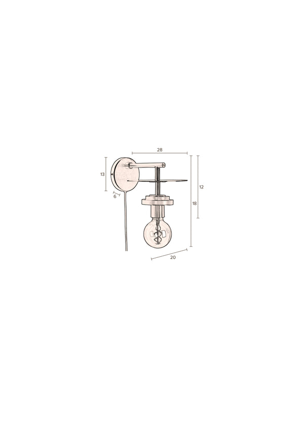 Aden wandlamp goud