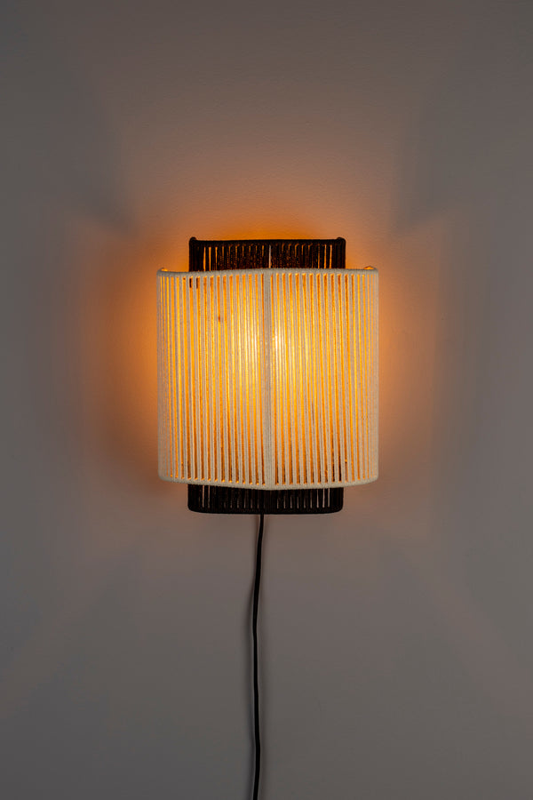 Elon wandlamp beige/ zwart