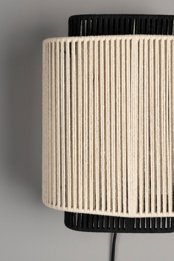Elon wandlamp beige/ zwart