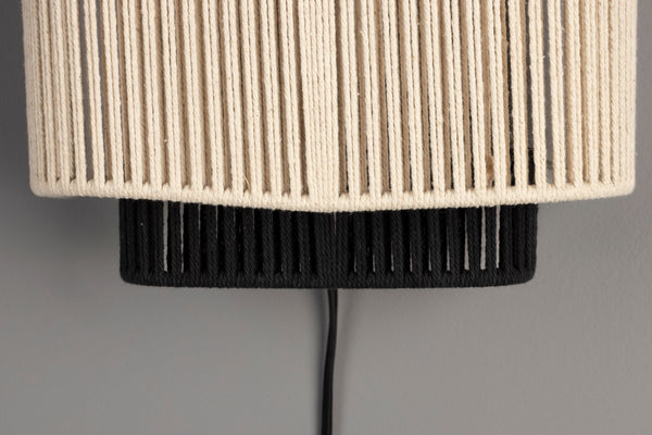 Elon wandlamp beige/ zwart