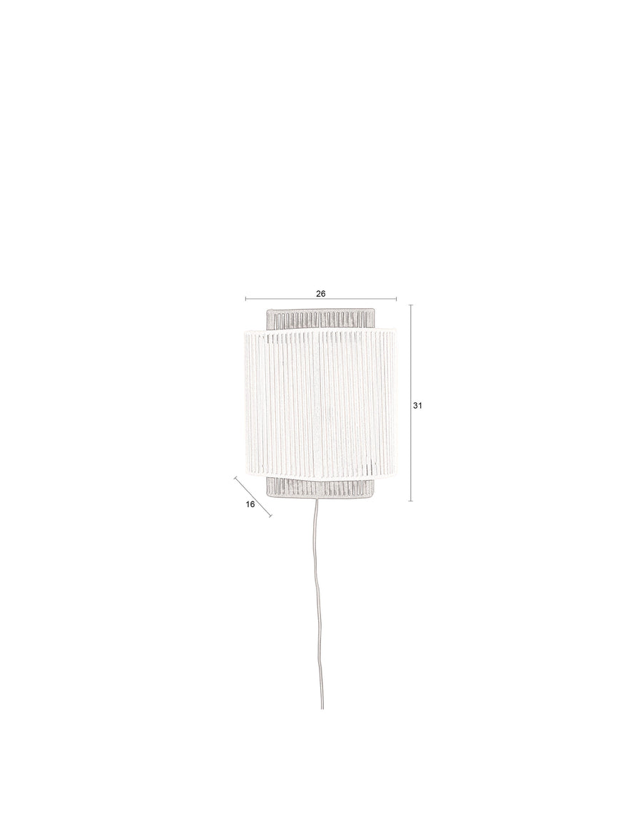 Elon wandlamp beige/ zwart