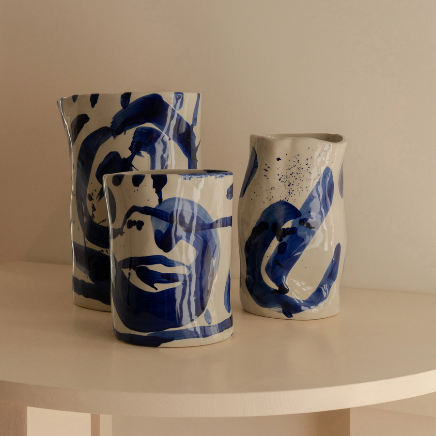 Vaas Sophia L blauw - Marie Michielsen