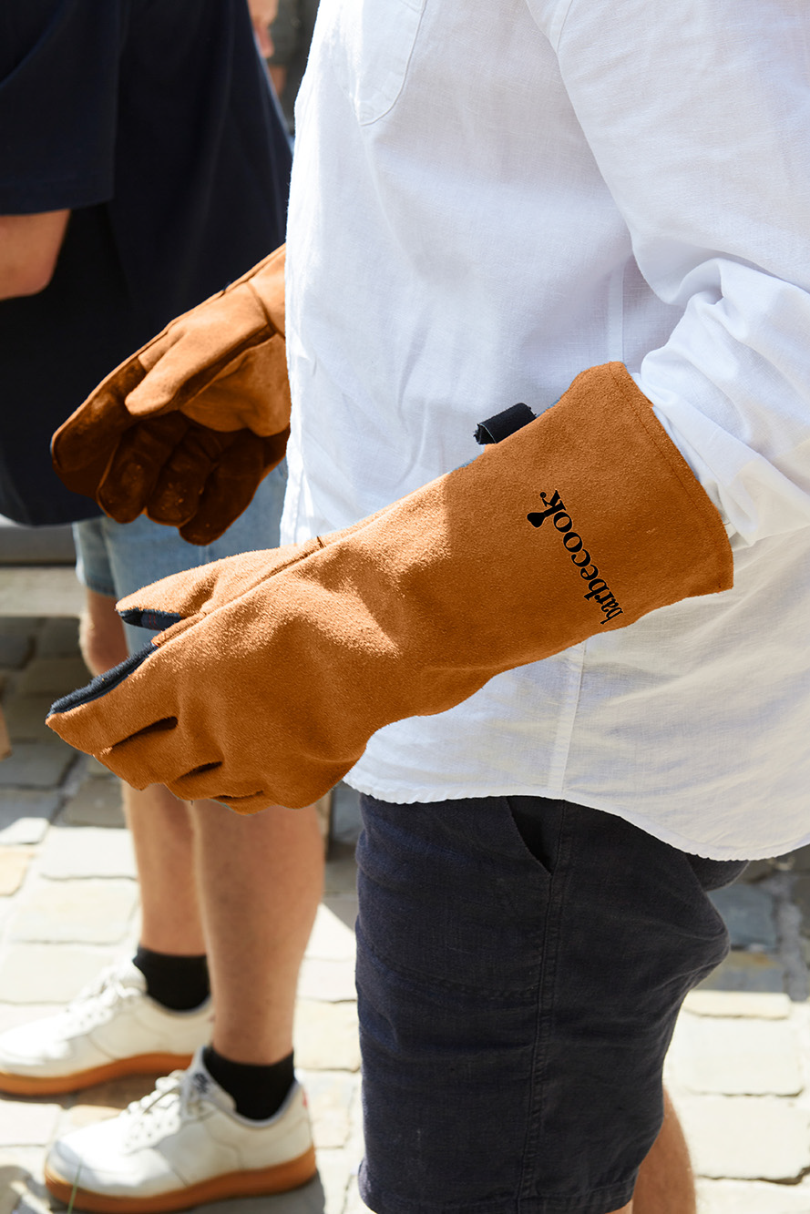 Barbecue handschoen zacht leer
